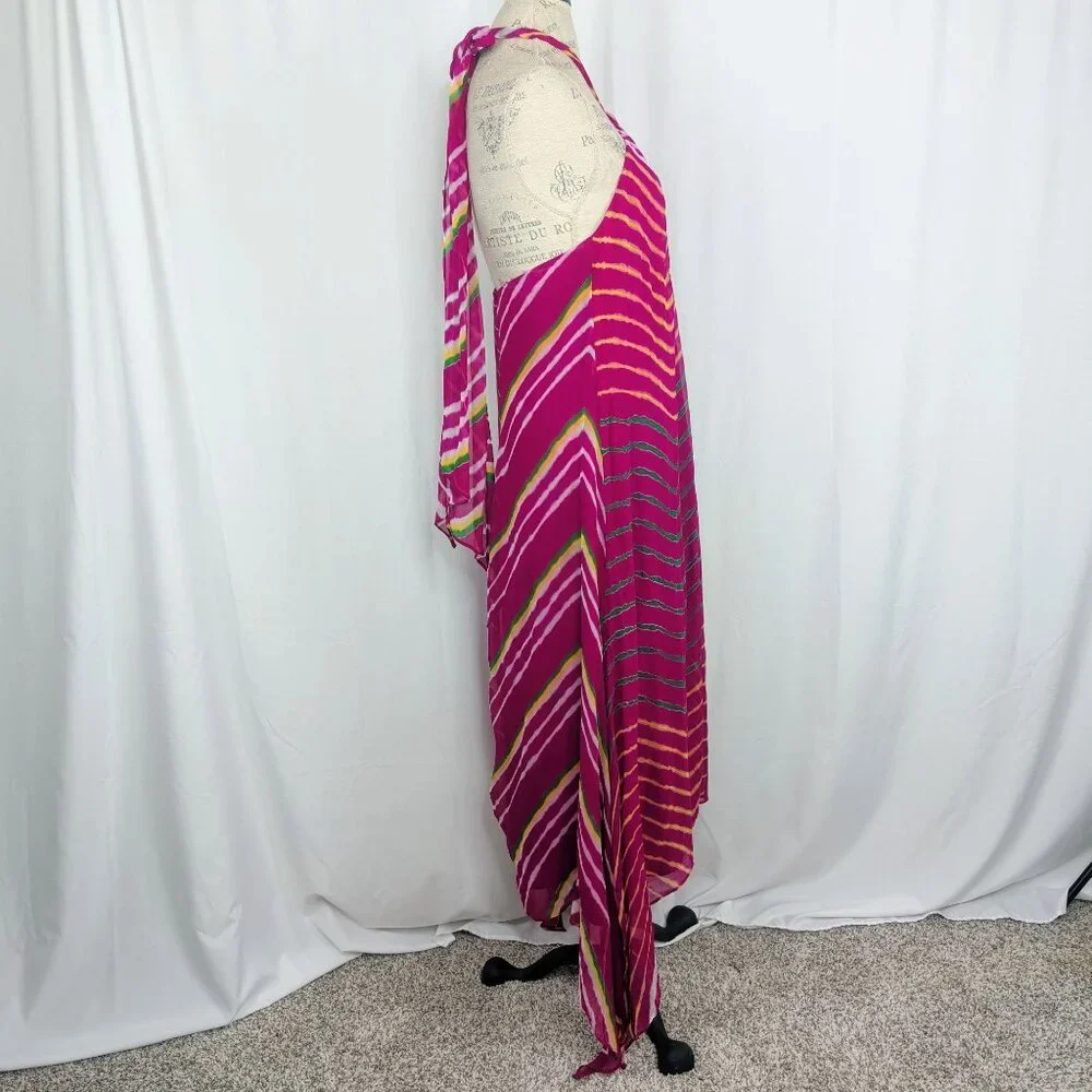 Ralph Lauren Shibori Pink Dress 10 Medium Pink Handkerchief NWT - Picture 9 of 12